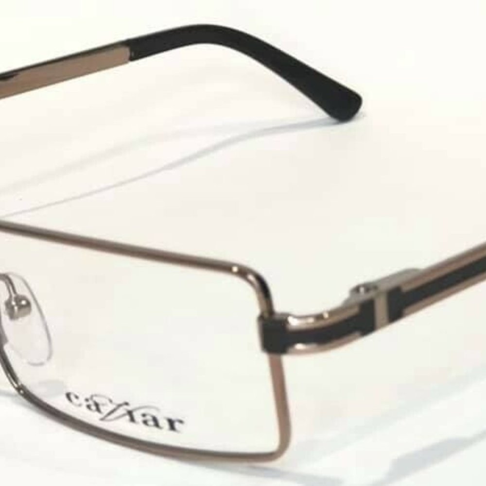 Caviar 4859 Eyeglasses Unisex Eye Glasses Metal Frame Leather Trim Metal New